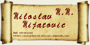 Miloslav Mijatović vizit kartica